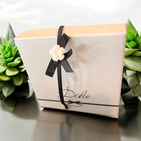 Dolce & Gabbana Porcelain Flower Black Ribbon Accent Headband NIB - Picture 1 of 6